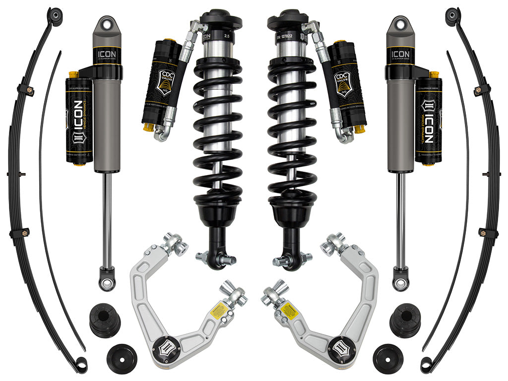 ICON Vehicle Dynamics 2019-2021 Ford Ranger, w/ Aluminum Knuckles, 0-3.5" Lift, Stage 8 Suspension System, Billet