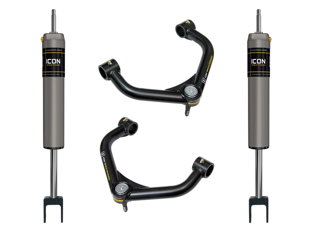 ICON Vehicle Dynamics 2011-2019 GM 2500/3500 HD, 0-2” Lift, V.S. 2.5 Aluminum Series Shock System, Internal Reservoir, Tubular