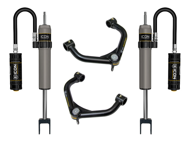 ICON Vehicle Dynamics 2011-2019 GM 2500/3500 HD, 0-2” Lift, V.S. 2.5 Aluminum Series Shock System, Remote Reservoir, Tubular