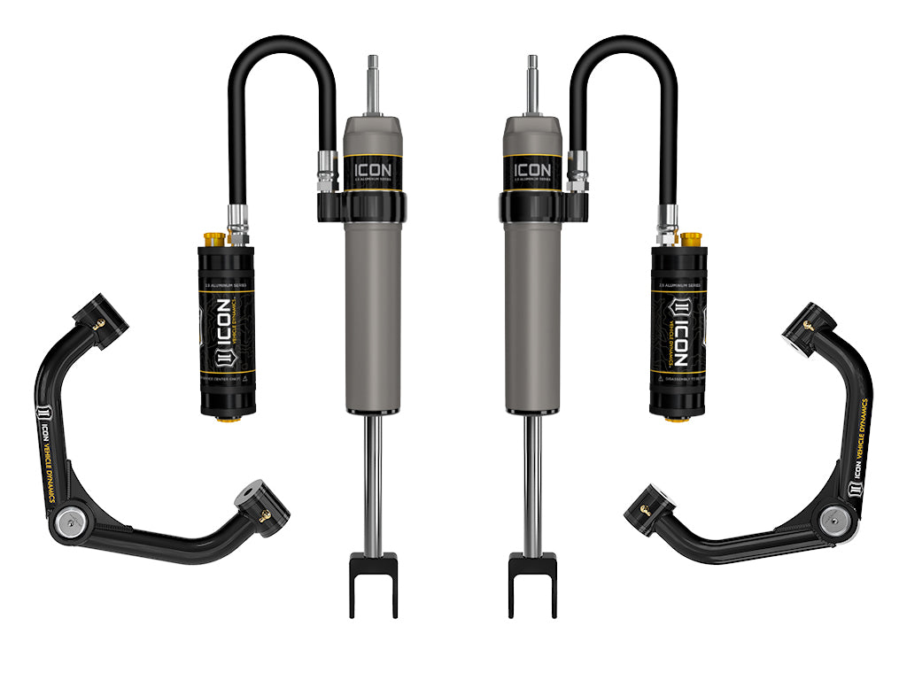 ICON Vehicle Dynamics 2011-2019 GM 2500/3500 HD, 0-2” Lift, V.S. 2.5 Aluminum Series Shock System, Remote Reservoir w/ CDCV, Tubular