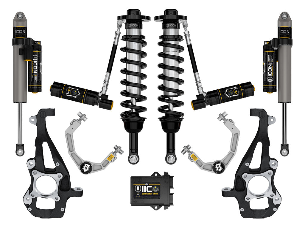 ICON Vehicle Dynamics 2021-2026 Ford F-150 4WD, 3.5-4.5" Lift, Stage 5 Suspension System, Billet