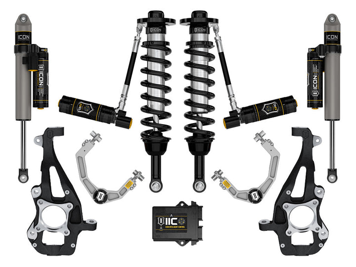 ICON Vehicle Dynamics 2021-2026 Ford F-150 4WD, 3.5-4.5" Lift, Stage 5 Suspension System, Billet