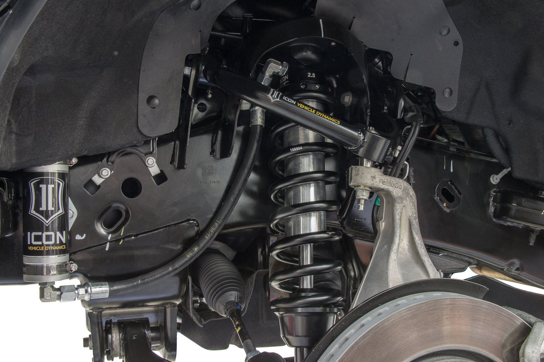ICON Vehicle Dynamics 2014 Ford F-150 2WD, 1.75-2.63” Lift, Front, V.S. 2.5 Series Coilover Kit, Remote Reservoir