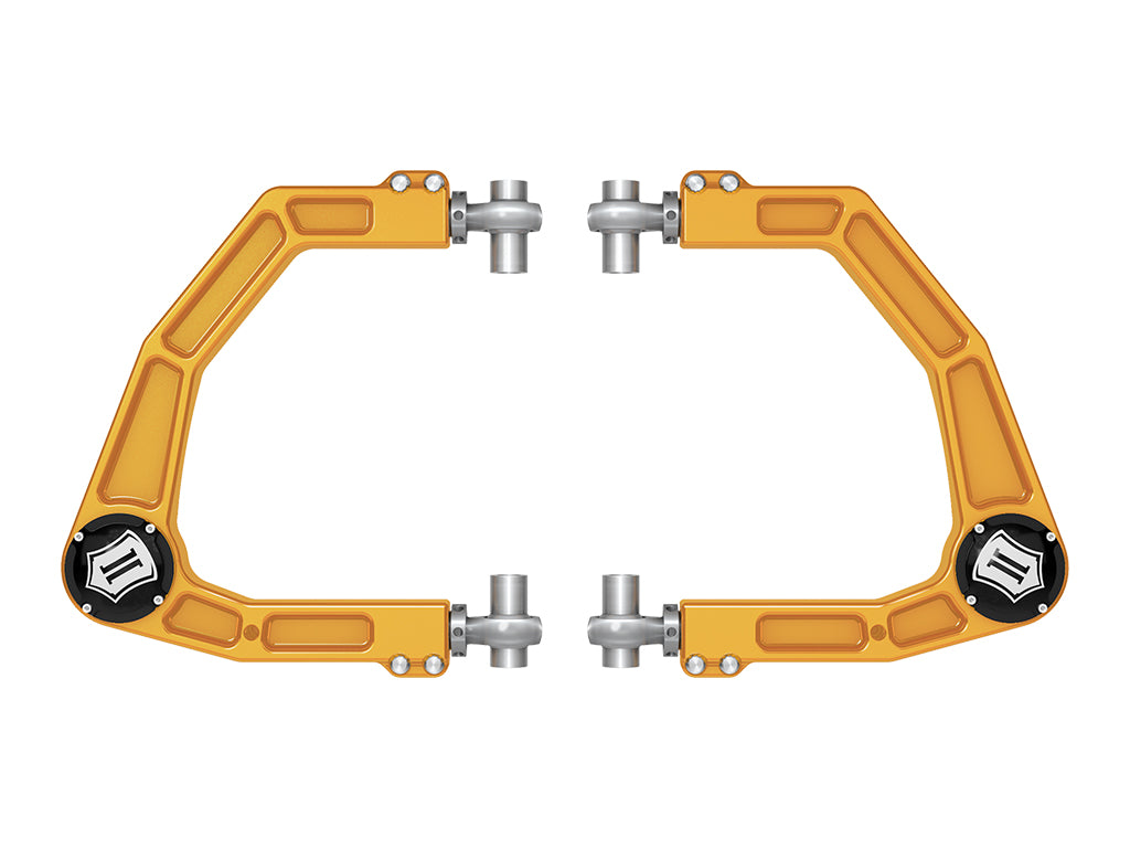 ICON Vehicle Dynamics 2024-2026 Toyota Tacoma, Front, Billet Upper Control Arms w/ Delta Joint Pro, Gold Anodizing