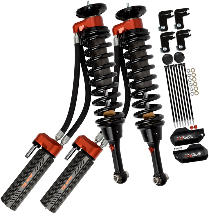Fox Factory 2019+ Ford Raptor Front Coilover Live Valve Internal Bypass 3.0 Series Remote Reservoir 7.9 Inch 0-2 Inch Lift Kit