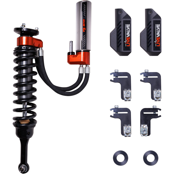 Fox Factory 21.5-On Ford Raptor Front Coilover Live Valve Internal Bypass3.0 Series Remote Reservoir 35 Inch/37 Inch Tire 0-1 Inch/0-.5 Inch Lift Kit