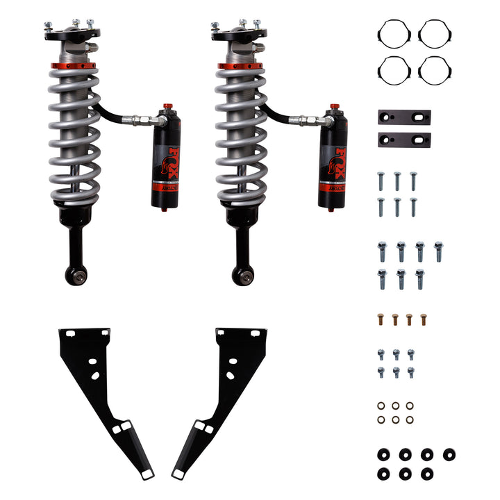 Fox Factory 05-23 Toyota Tacoma Front 2.5 Truck Factory Race Series Internal Bypass Remote Reservoir 2-3 Inch Lift Dual Speed Compression Kit