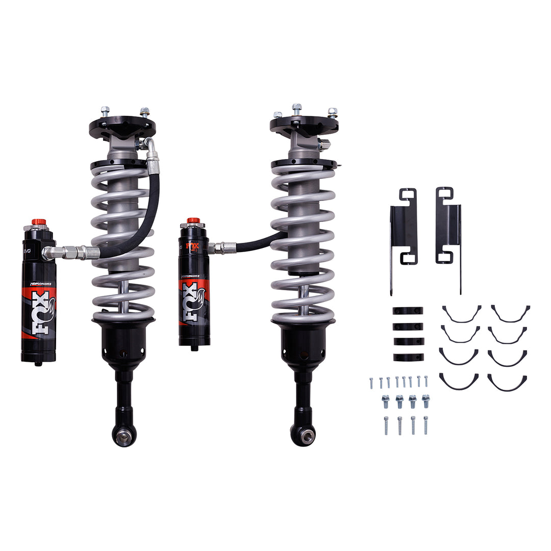 Fox Factory 2024+ Toyota Tacoma Front Coilover 2.5 Truck Performance Elite Series Remote Reservoir Dual Speed Compression Evo 1-3 Inch Lift Kit