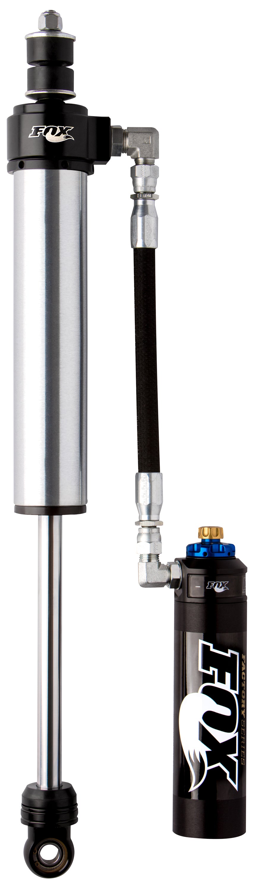 Fox Factory 2005+ Ford Super Duty Front 2.5 Series Remote Reservoir 7.6 Inch 0-1.5 Inch Lift Dual Speed Compression Kit