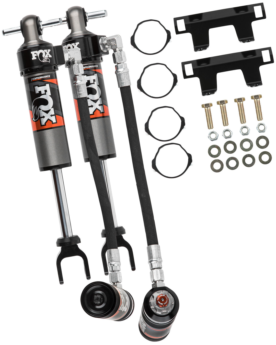 Fox Factory 2020+ GM 2500/3500 W/ Uca Front 2.5 Truck Performance Elite Series Remote Reservoir 5.7 Inch 1.5-2.5 Inch Lift Dual Speed Compression Kit