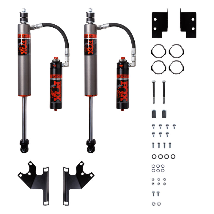 Fox Factory 07-18 Jeep Wrangler JK Front Internal Bypass 2.5 Factory Race Series Remote Reservoir 2.5-4 Inch Lift Dual Speed Compression Kit