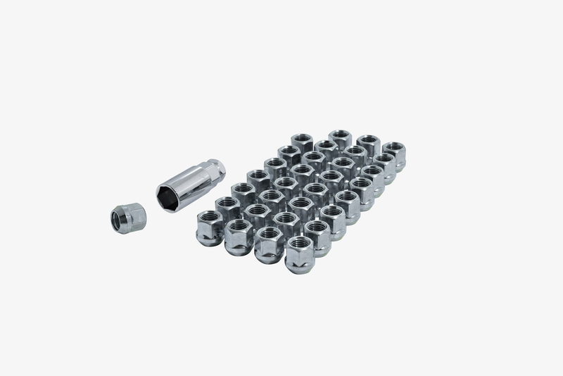 3/4 Hex Open End Lug Nuts - 14-1.50 Thread Size - Zinc Finish - Set of 32