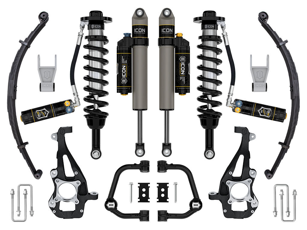 ICON Vehicle Dynamics 2021-2026 Ford F-150 4WD, 3.5-4.5" Lift, Stage 4 Suspension System, Tubular, CDXS, w/ Leaf Packs