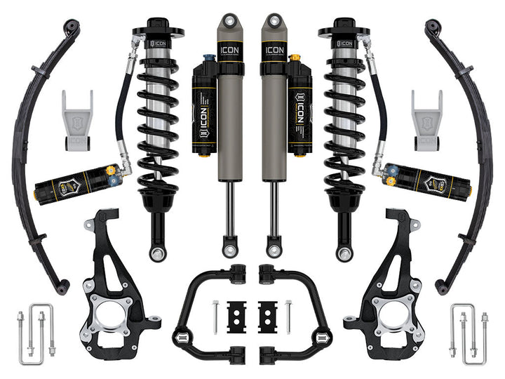 ICON Vehicle Dynamics 2021-2026 Ford F-150 4WD, 3.5-4.5" Lift, Stage 4 Suspension System, Tubular, CDXS, w/ Leaf Packs