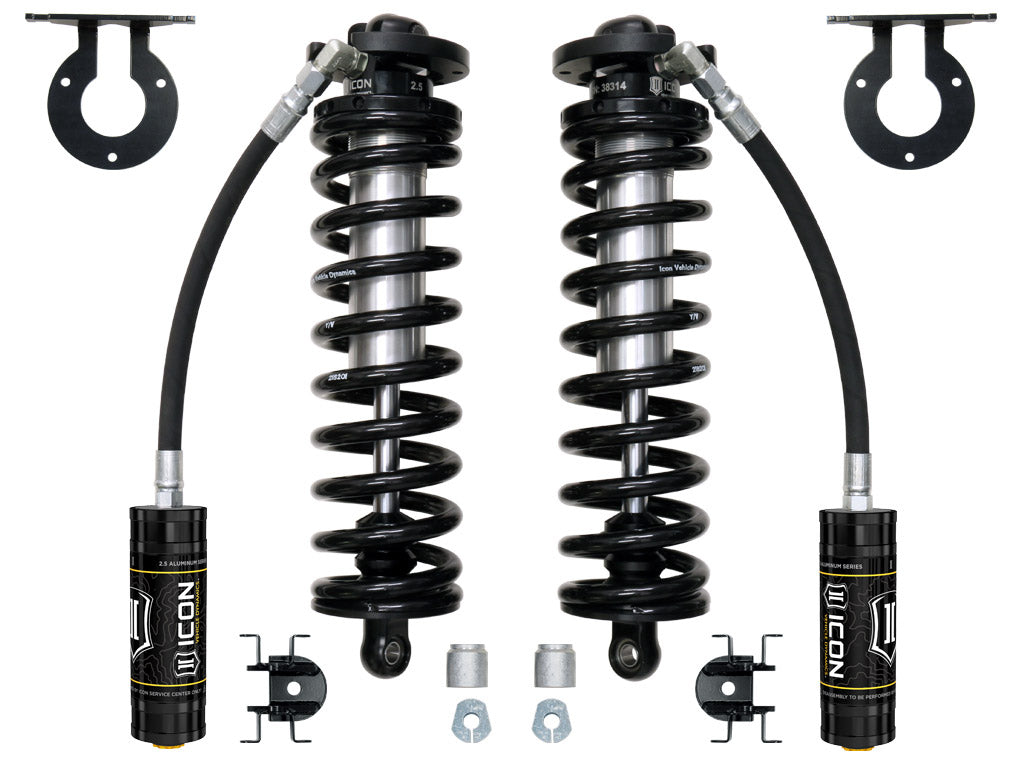 ICON 2005-2023 Ford F-250/F-350 Super Duty 4WD, 2.5-3” Lift, V.S. 2.5 Series Coilover Conversion Kit, Remote Reservoir, w/ Caster Cams