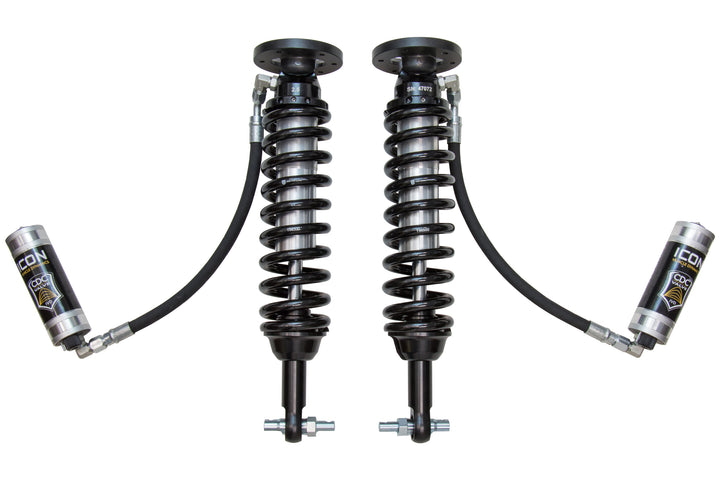 ICON Vehicle Dynamics 2014 Ford F-150 4WD, 1.75-2.63” Lift, Front, V.S. 2.5 Series Coilover Kit, Remote Reservoir w/ CDCV