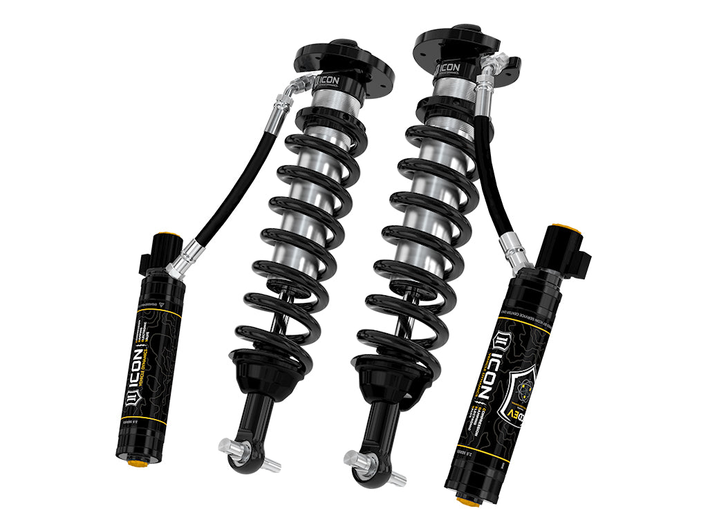ICON Vehicle Dynamics 2022-2025 Ford F-150 Lightning, Lowered 0-2", Front, V.S. 2.5 Series Coilover Kit, Remote Reservoir w/ CDEV, Pair