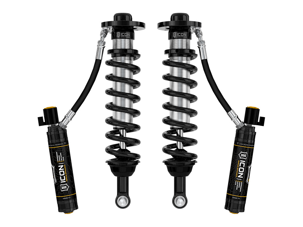 ICON Vehicle Dynamics 2022-2025 Ford F-150 Lightning, Lowered 0-2", Front, V.S. 2.5 Series Coilover Kit, Remote Reservoir w/ CDEV, Pair