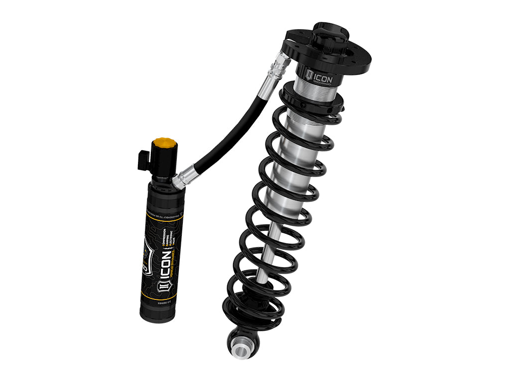 ICON Vehicle Dynamics 2022-2025 Ford F-150 Lightning, Lowered 0-4", Rear, V.S. 2.5 Series Coilover Kit, Remote Reservoir w/ CDEV, Pair