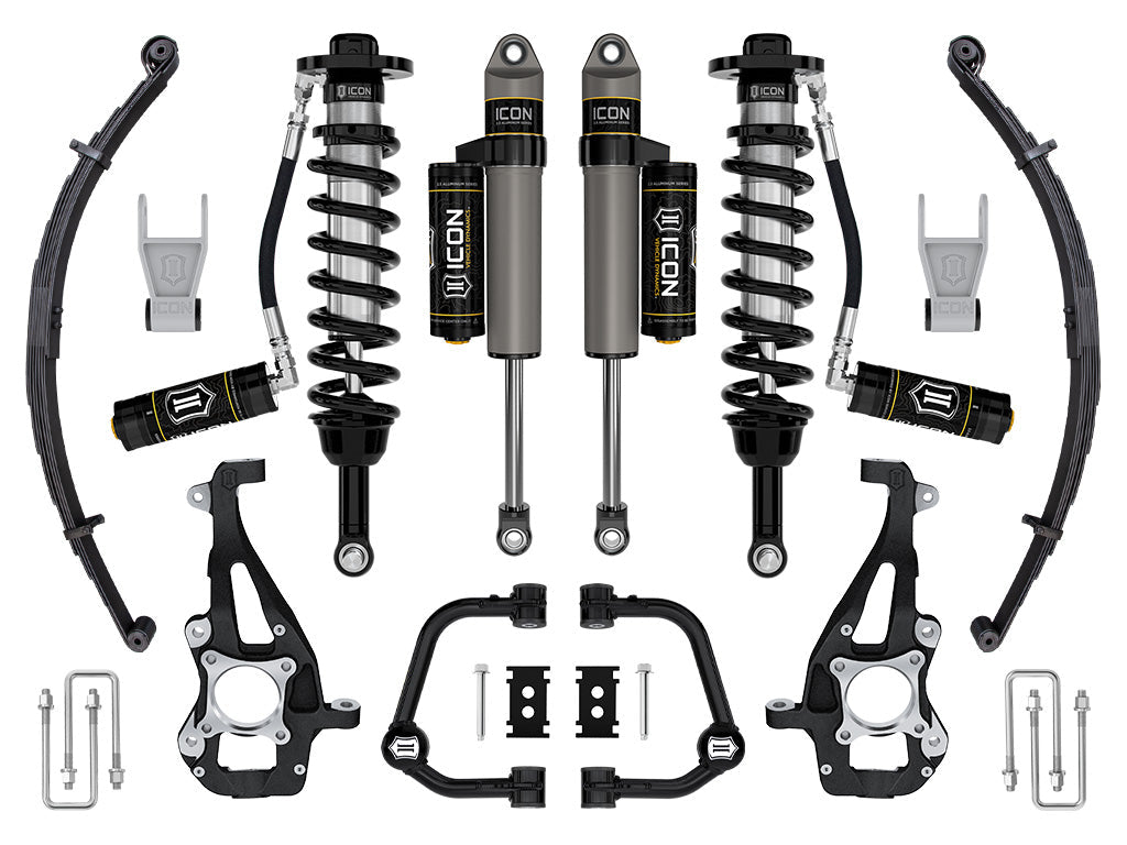 ICON Vehicle Dynamics 2021-2026 Ford F-150 4WD, 3.5-4.5" Lift, Stage 3 Suspension System, Tubular, w/ Leaf Packs