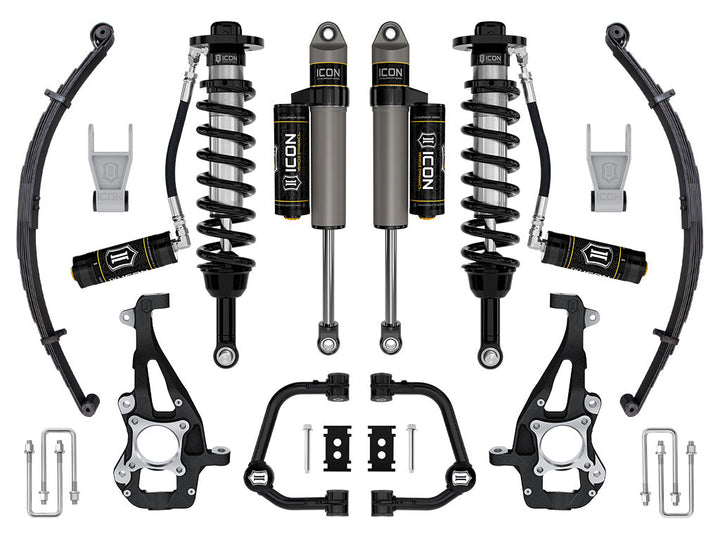 ICON Vehicle Dynamics 2021-2026 Ford F-150 4WD, 3.5-4.5" Lift, Stage 3 Suspension System, Tubular, w/ Leaf Packs