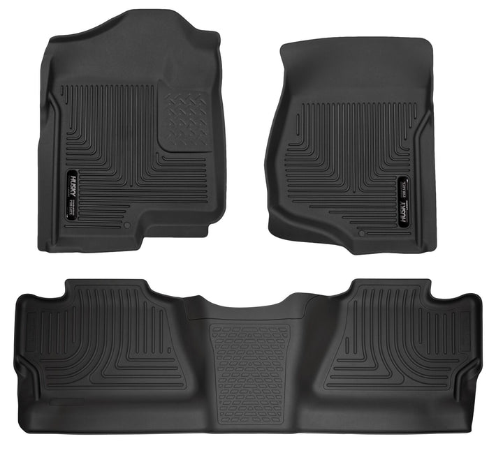 Husky Liners WeatherBeater Front &amp; 2nd Seat Floor Liners (Footwell Coverage) - 2007-2014 Chevrolet Silverado 2500 HD