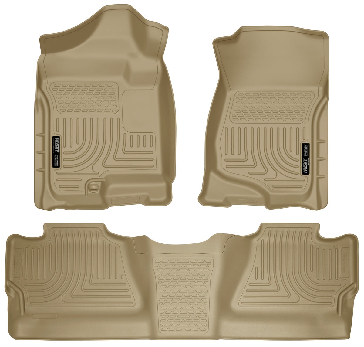 Husky Liners WeatherBeater Front & 2nd Seat Floor Liners (Footwell Coverage) - 2007-2014 Chevrolet Silverado 2500 HD Tan