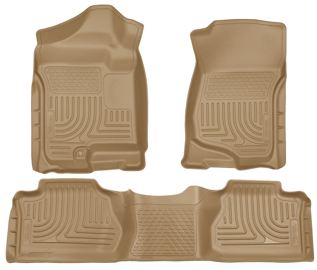 Husky Liners WeatherBeater Front &amp; 2nd Seat Floor Liners (Footwell Coverage) - 2007-2013 Chevrolet Silverado 1500 Tan