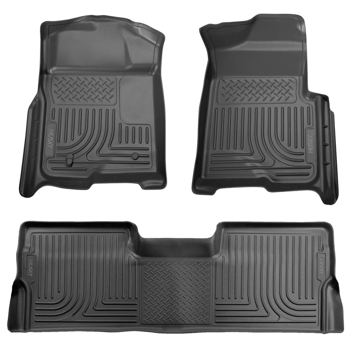 Husky Liners WeatherBeater Front &amp; 2nd Seat Floor Liners (Footwell Coverage) - 2009-2014 Ford F-150 SuperCrew