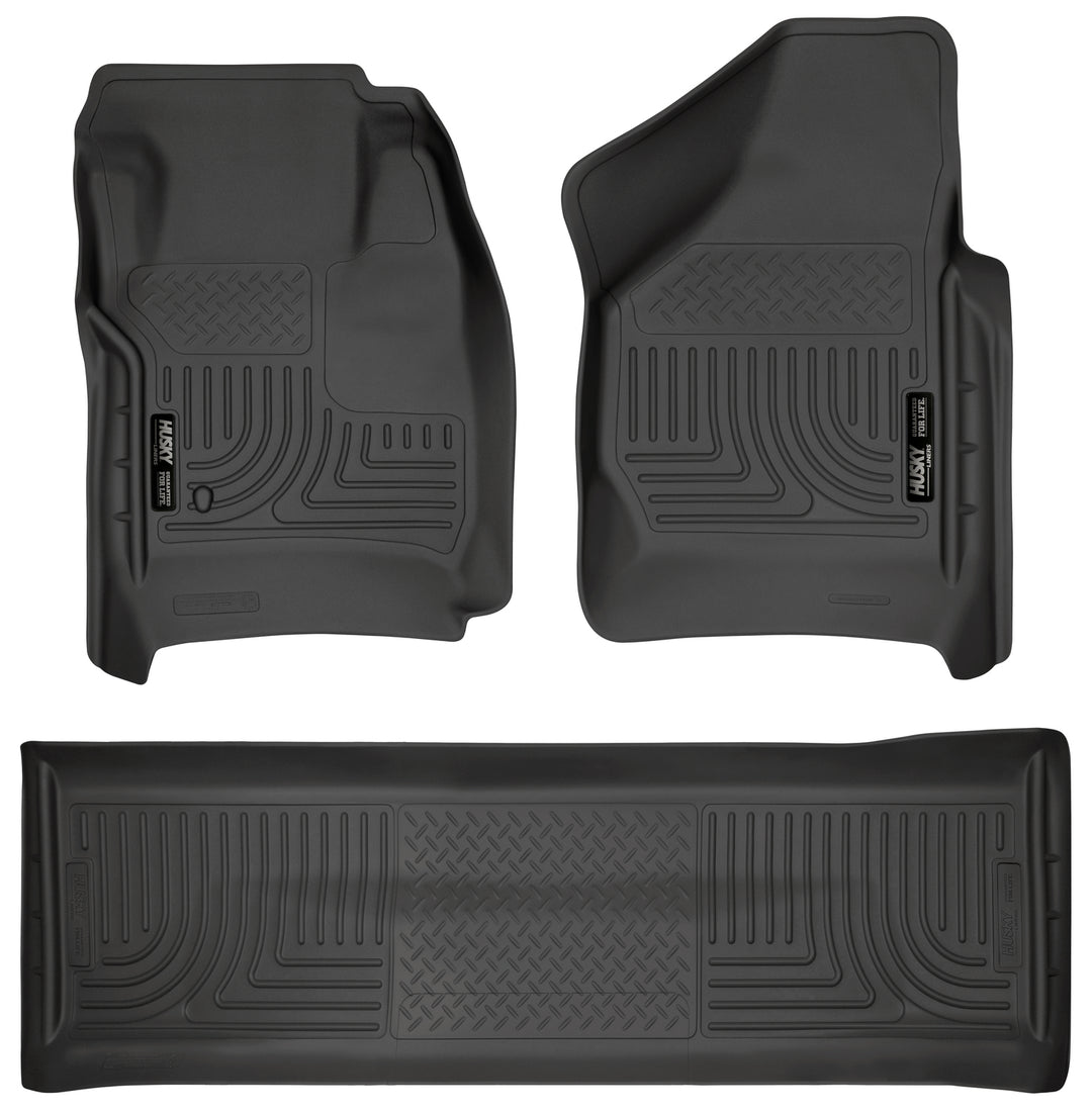 Husky Liners WeatherBeater Front &amp; 2nd Seat Floor Liners (Footwell Coverage) - 2008-2010 Ford F-250 Super Duty