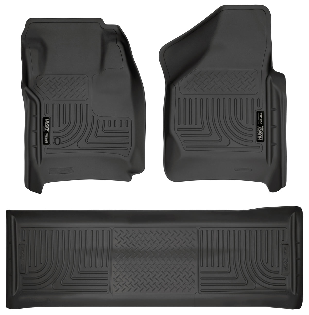 Husky Liners WeatherBeater Front & 2nd Seat Floor Liners (Footwell Coverage) - 2008-2010 Ford F-250 Super Duty