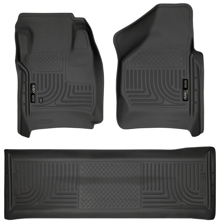Husky Liners WeatherBeater Front &amp; 2nd Seat Floor Liners (Footwell Coverage) - 2008-2010 Ford F-250 Super Duty