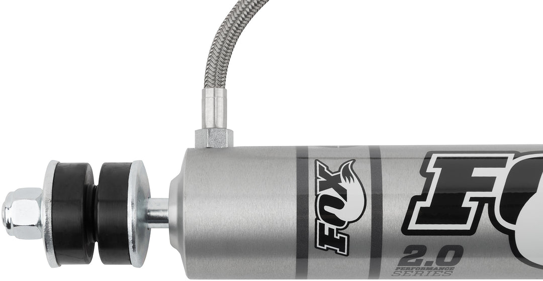Fox Factory 83-95 Defender &amp; 94-98 Discovery I: Land Rover Front Performance Series Remote Reservoir 8.6 Inch 0-1 Inch Lift Cd Adjuster