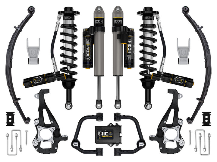 ICON Vehicle Dynamics 2021-2026 Ford F-150 4WD, 3.5-4.5" Lift, Stage 5 Suspension System, Tubular, w/ Leaf Packs