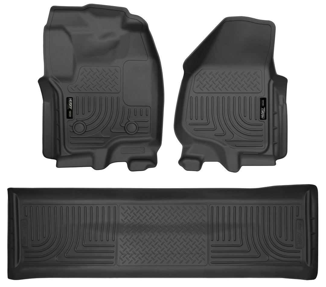 Husky Liners WeatherBeater Front &amp; 2nd Seat Floor Liners (Footwell Coverage) - 2012-2016 Ford F-250 Super Duty