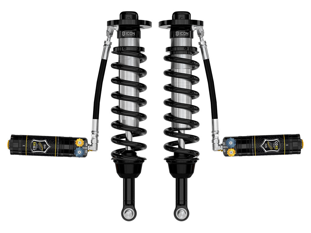 ICON Vehicle Dynamics 2021-2026 Ford F-150 4WD, 2.75-3.5" Lift, Front, V.S. 2.5 Series Coilover Kit, Remote Reservoir w/ CDXS, Pair