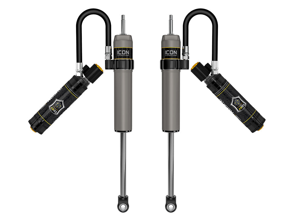 ICON Vehicle Dynamics 2014-2026 Ram 2500, 4.5” Lift, Front, V.S. 2.5 Aluminum Series Shock Absorbers, Remote Reservoir w/ CDEV, Pair
