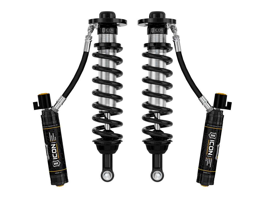 ICON Vehicle Dynamics 2022-2025 Ford F-150 Lightning, Lowered 0-2", Front, V.S. 2.5 Series Coilover Kit, Remote Reservoir w/ CDEV, Pair