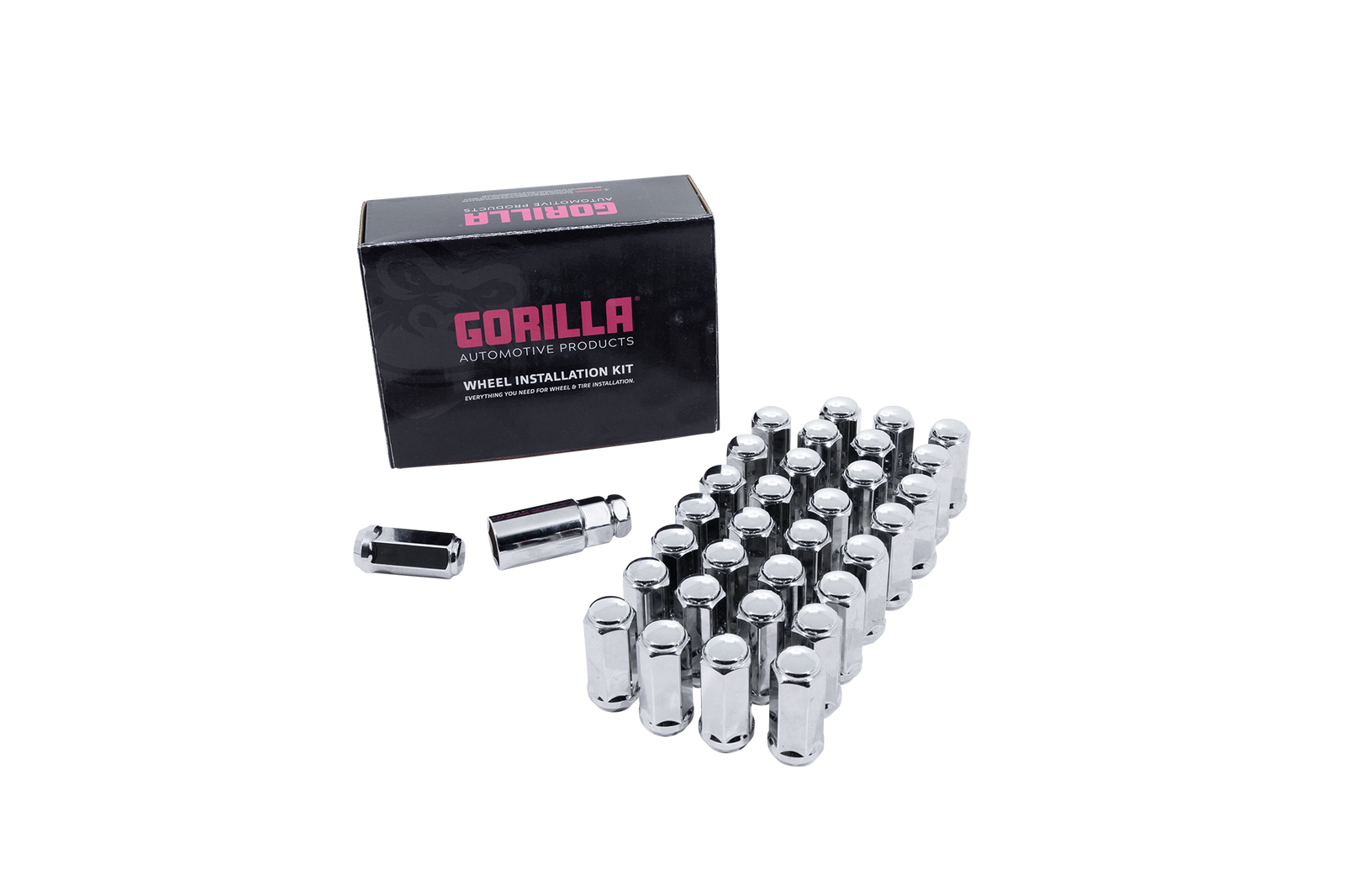 Gorilla Hex Duplex Acorn Bulge Lug Nuts – Chrome