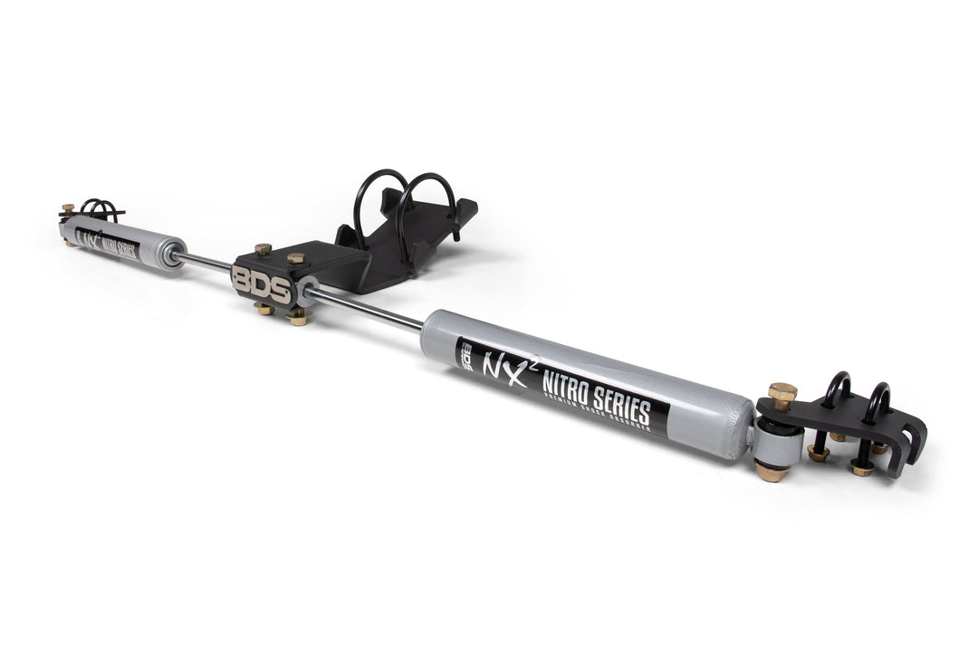 BDS Suspension Dual Steering Stabilizer Kit w/ NX2 Shocks Fits 0-2 Inch Lift Ford F250/F350 Super Duty 2005-2026 4WD