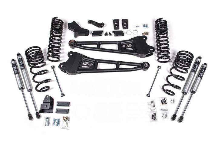 BDS Suspension 4 Inch Lift Kit w/ Radius Arm Ram 2500 2025-2027 4WD Diesel - FOX 2.0 Performance Series