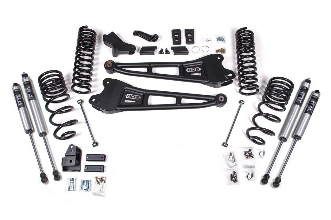 BDS Suspension 4 Inch Lift Kit w/ Radius Arm Ram 2500 2025-2027 4WD Diesel - FOX 2.5 Performance Series HTO