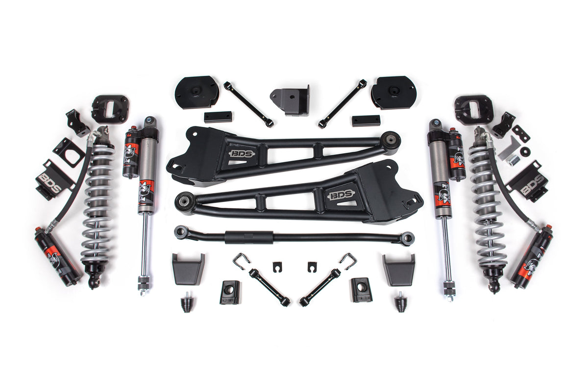 BDS Suspension 3 Inch Lift Kit w/ Radius Arm FOX 2.5 Coilover Conversion - Performance Elite Ram 2500 2014-2018 & 2025-2027 4WD Diesel - Rubber Bump Stop / FOX 2.5 Performance Elite