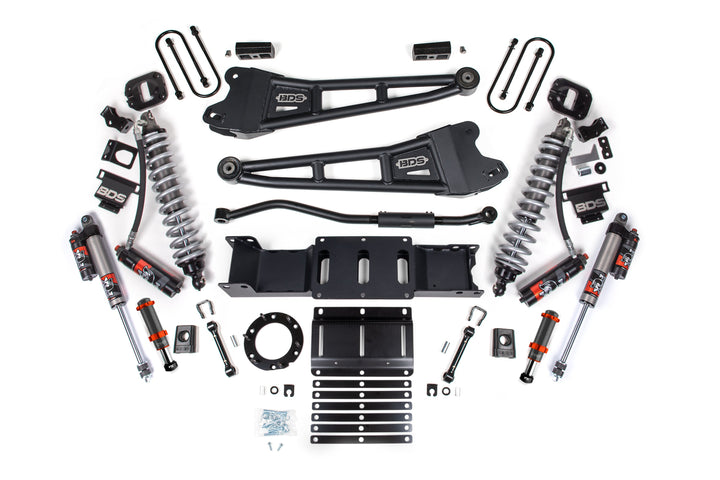 BDS Suspension 3 Inch Lift Kit w/ Radius Arm FOX 2.5 Coil-Over Conversion - Performance Elite Ram 3500 2019-2024 4WD Diesel - FOX 2.0 Hydro Bump Stop / 2 Inch Block With Overload / 6 Bolt / FOX 2.5 Performance Elite