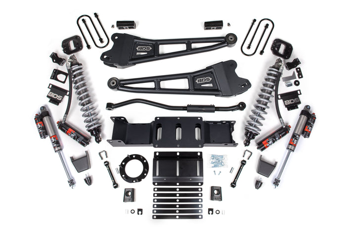 BDS Suspension 3 Inch Lift Kit w/ Radius Arm FOX 2.5 Coil-Over Conversion - Performance Elite Ram 3500 2019-2024 4WD Diesel - Rubber Bump Stop / 2 Inch Block With Overload / 6 Bolt / FOX 2.5 Performance Elite