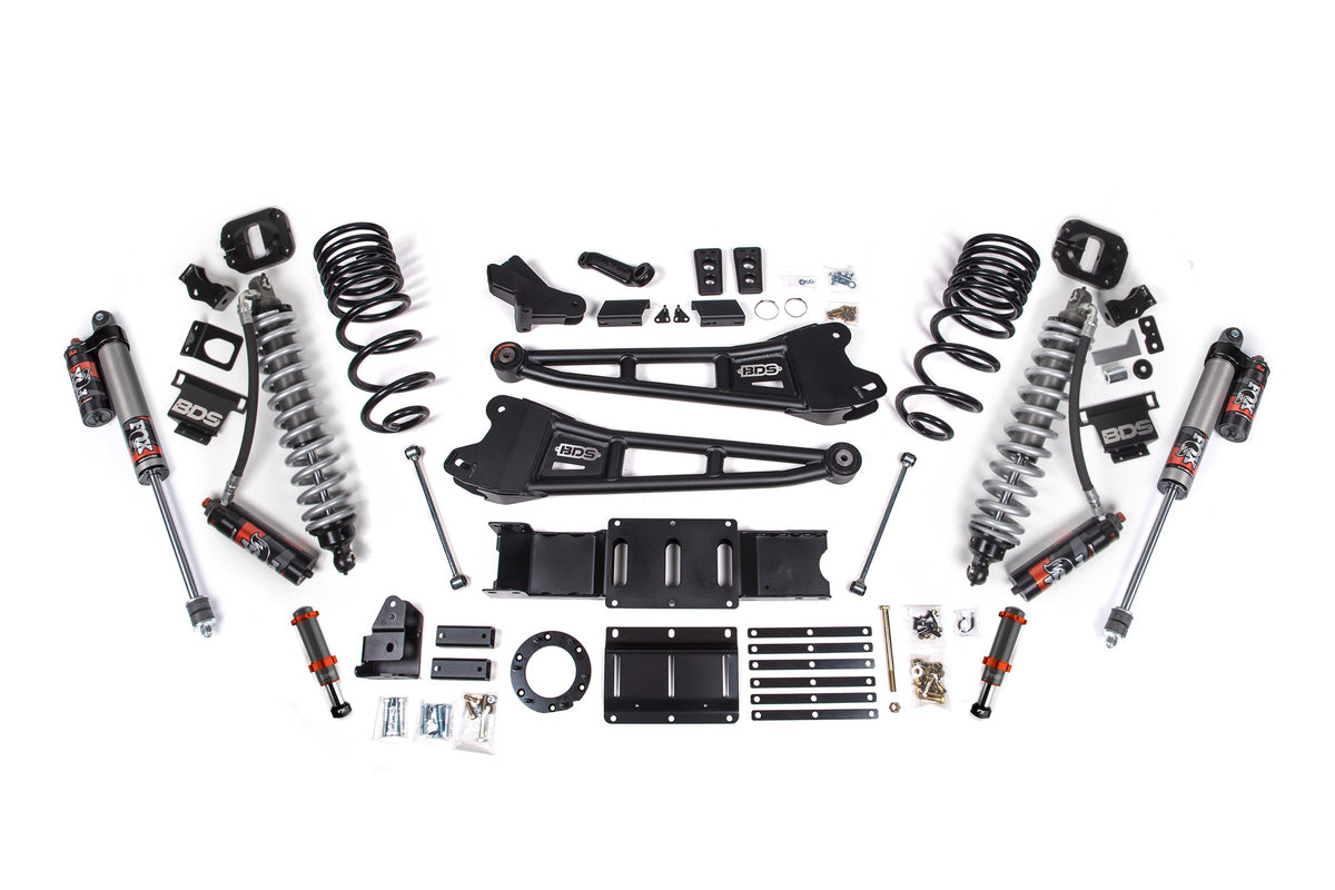 BDS Suspension 4 Inch Lift Kit w/ Radius Arm FOX 2.5 Coil-Over Conversion - Performance Elite Ram 2500 2019-2024 4WD Diesel - FOX 2.0 Hydro Bump Stop / FOX 2.5 Performance Elite
