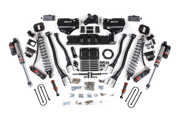 BDS Suspension 4 Inch Lift Kit w/ 4-Link FOX 2.5 Coil-Over Conversion - Performance Elite Ram 3500 2019-2024 4WD Diesel - FOX 2.0 Hydro Bump Stop / 2 Inch Block Without Overload / 6 Bolt / FOX 2.5 Performance Elite