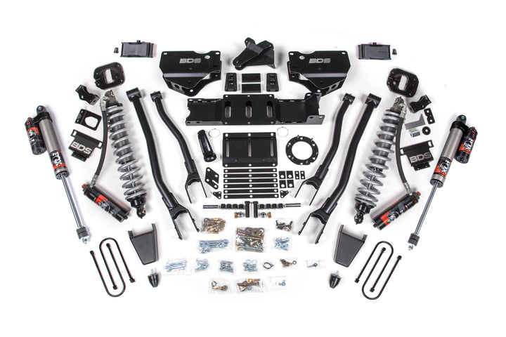 BDS Suspension 4 Inch Lift Kit w/ 4-Link FOX 2.5 Coil-Over Conversion - Performance Elite Ram 3500 2019-2024 4WD Diesel - Rubber Bump Stop / 2 Inch Block Without Overload / 6 Bolt / FOX 2.5 Performance Elite
