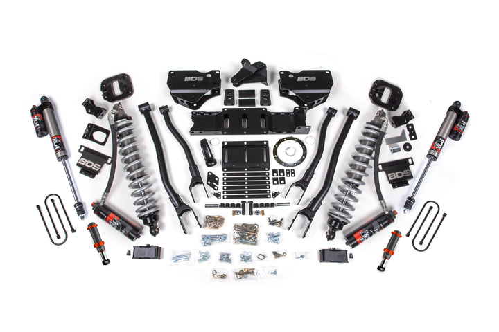 BDS Suspension 4 Inch Lift Kit w/ 4-Link FOX 2.5 Coil-Over Conversion - Performance Elite Ram 3500 2019-2024 4WD Diesel - FOX 2.0 Hydro Bump Stop / 2 Inch Block Without Overload / 8 Bolt / FOX 2.5 Performance Elite