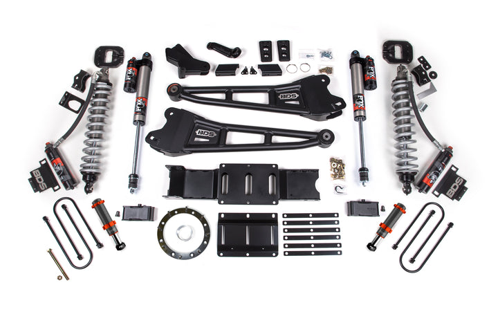 BDS Suspension 6 Inch Lift Kit w/ Radius Arm FOX 2.5 Coil-Over Conversion - Performance Elite Ram 3500 2019-2024 4WD Diesel - FOX 2.0 Hydro Bump Stop / 5 Inch Block Without Overload / 8 Bolt / FOX 2.5 Performance Elite